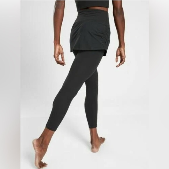 Athleta Elation 2 in 1 Women’s Size Large 7/8 Tight in Powervita, Black - Picture 2 of 8